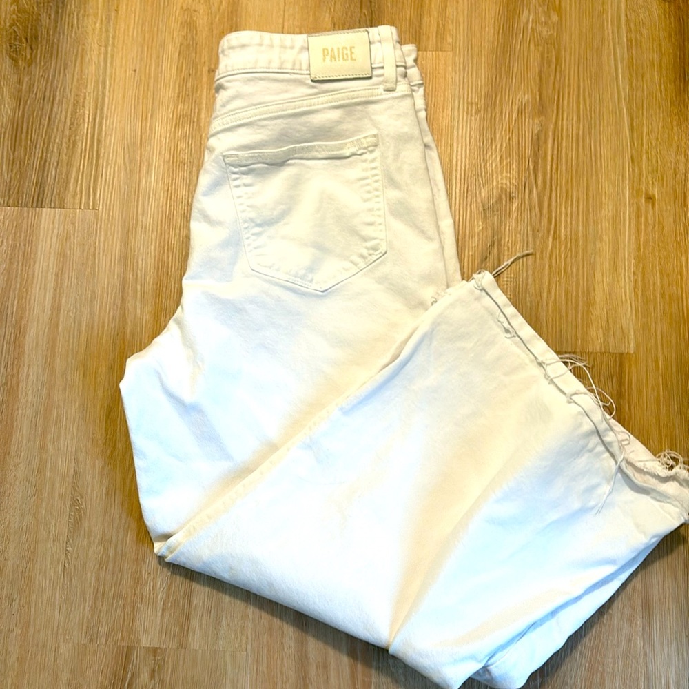 PAIGE ANESSA high waist wide leg white denim